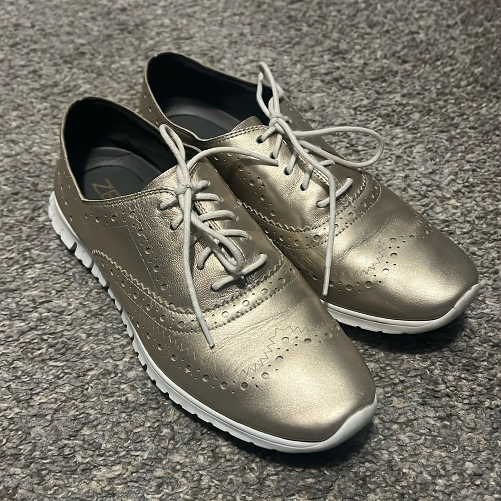 Cole Haan Gold Oxford Sneakers